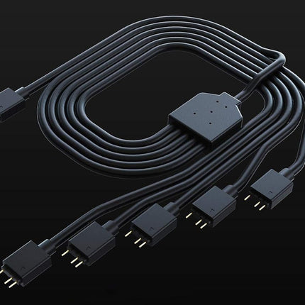 Cooler Master 1-to-5 Addressable RGB Splitter Cable Universal 3-pin ARGB Sync on LED Strips and Fans for Computer Cases, CPU Coolers and Radiators Fans