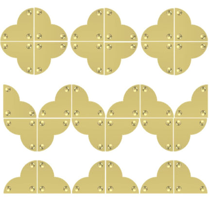 Dritz Home 44793-35 Campaign Hardware Large Smooth Quatrefoil Corner, Brass (3-Pack)