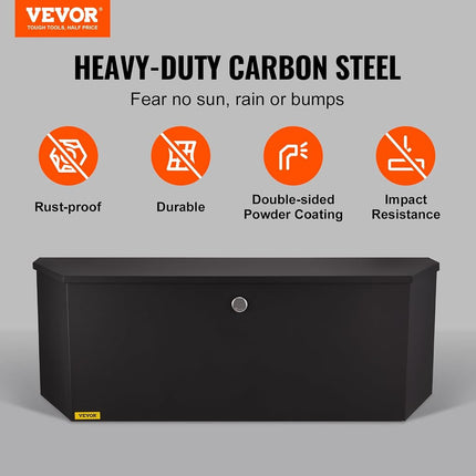 VEVOR Steel Trailer Tongue Box, 36"x12"x12" Heavy Duty Storage With Lock and Keys, Utility Tool Chest for Pickup Truck Bed, RV