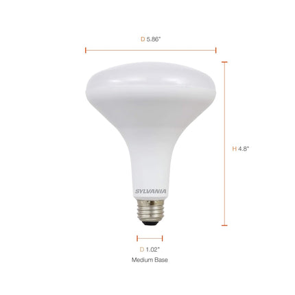 Sylvania BR40 LED Flood Light Bulb, 85W=13W, Dimmable, 900 Lumens, 3000K, Warm White - 2 Pack (40338)