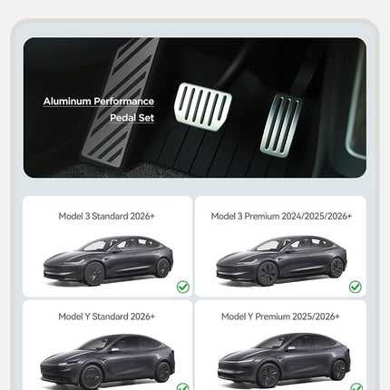 TPARTS Aluminum Pedal Covers for Tesla Model Y Juniper/Model 3 Highland
