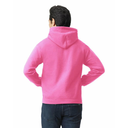 Gildan Men's Fleece Hooded Sweatshirt, Style G18500 Hooded Sweatshirt, Safety Pink, S