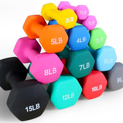Fitvids 100LB Rubber Coated Hex Dumbbell Weight Set with Storage Rack, Free Weights with Anti-Slip Handle for Home Gym
