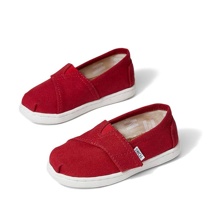 TOMS Unisex Kids Tiny Alpargata Loafer Flat, Red, 1.5 UK Child