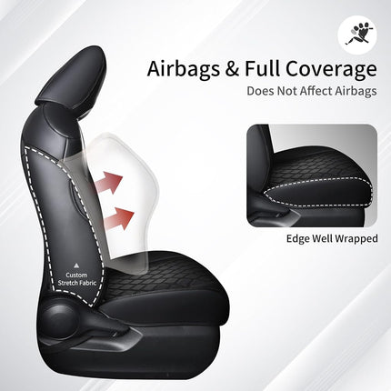 Huidasource Fundas para Asientos de Coche RAV4, Juego Completo a Medida, Cojines Delanteros y Traseros Impermeables para Toyota Rav4 XLE LE XLE Premium Limited 2019-2024 (No para Hybrid/Adventure/TRD Off-Road/Prime, Negro)