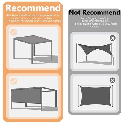 90% Sun Shade Cloth, 6x15ft/1.83x4.57m Pergola Shade Cover with Grommets