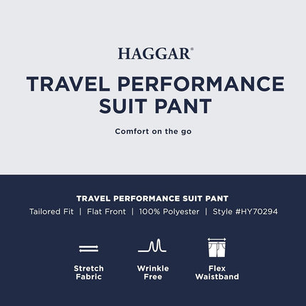 Haggar Traje para hombre de ajuste a medida con rendimiento para viajes - Pantalones y chaquetas, negro, talla 42 corta