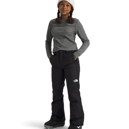 Pantalones de esquí con aislamiento para niña The North Face Freedom | Pantalones de nieve impermeables para esquí y snowboard, polainas en los tobillos, cintura ajustable, negro TNF, talla XXG