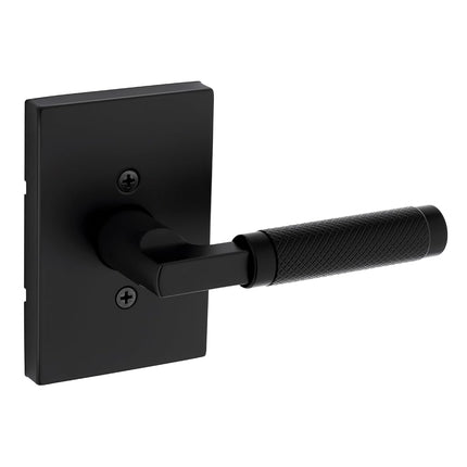 Kwikset Prava Dummy Door Handle, Single Sided Lever for Closets, French Double Doors, and Pantry, Matte Black, Non-Turning Reversible Interior Push/Pull Lever, with Microban Protection