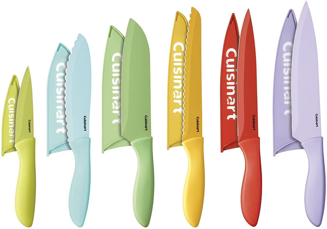CUISINART 12-Piece Ceramic Coated Color Knife Set 