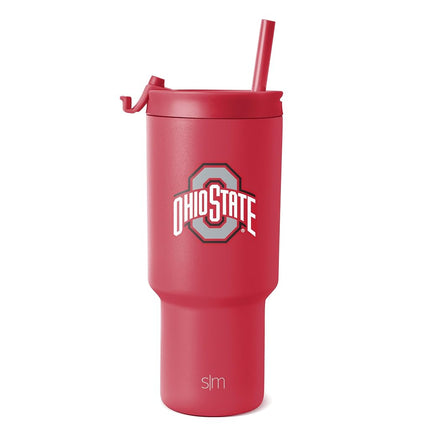 Simple Modern Officially Licensed Collegiate Ohio State Buckeys 30 oz Tumbler with Flip Lid and Straws | Insulated Cup Stainless Steel | Gifts for Men Women | Trek Collection | Ohio State University