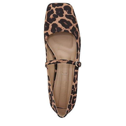 Franco Sarto Women's Tinsley Mary Jane Flat, Leopard Print Fabric, 9 Wide