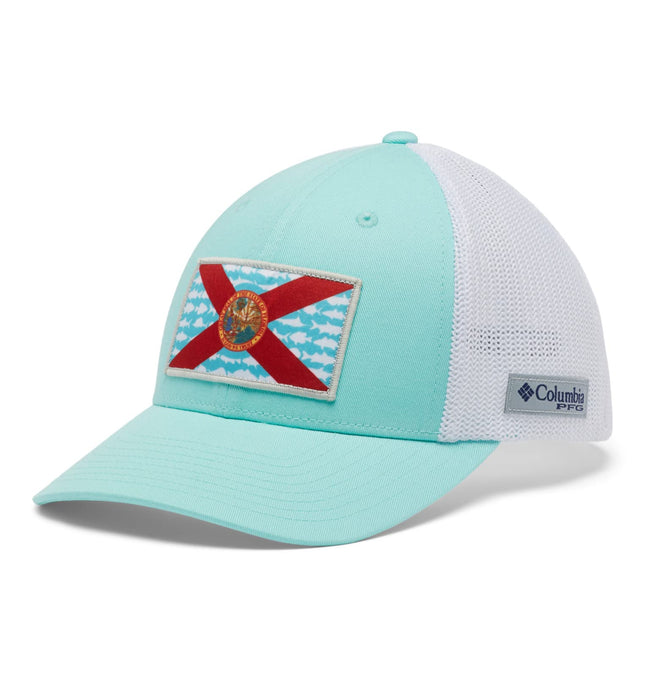 Columbia Unisex PFG Mesh Fish Flag Ball Cap, Gulf 