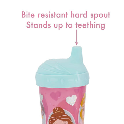 Disney Toddler Sipper Cups for Girls | 10 Ounce Princess Sipper Cup Pack of Two | Durable Blue Leak Proof Travel Water Bottle for Toddlers