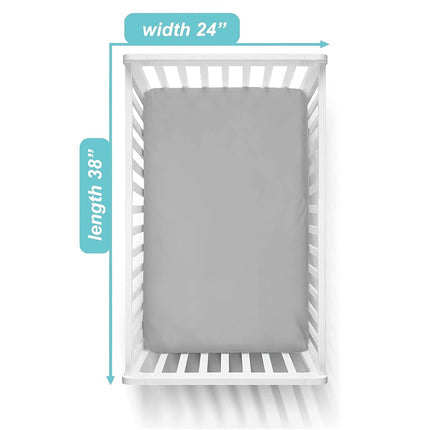TL Care 100% Natural Cotton Value Jersey Knit Fitted Portable/Mini-Crib Sheet, Gray, Soft Breathable, for Boys and Girls