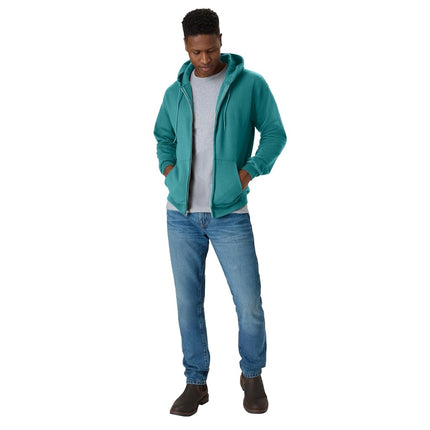 Hanes Men's Zip-Up Hoodie, EcoSmart Fleece Full-Zip Hoodie for Men, Hooded Sweatshirt, Spanish Moss, XXL