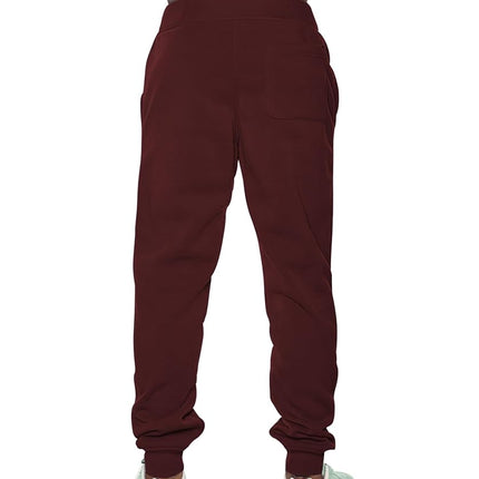 Southpole Men's Basic Active Fleece Jogger Pants-Regular and Big & Tall Sizes, Burgundy, Medium