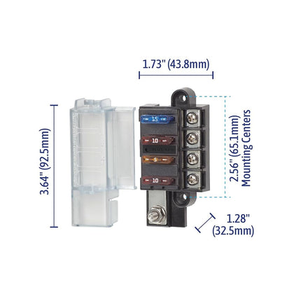 Bloque de fusibles compacto de 4 circuitos St Blade 5045 de Blue Sea Systems Talla única