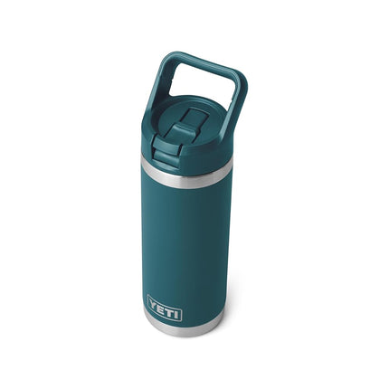 YETI Rambler 18 oz Bottle, Vacuum Insulated, Stainless Steel with Color Matching Straw Cap, White