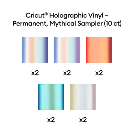 Cricut Permanent Holographic Vinyl, Mythical Pack, 30.5 cm x 30.5 cm (12 in x 12 in), 10 pcs