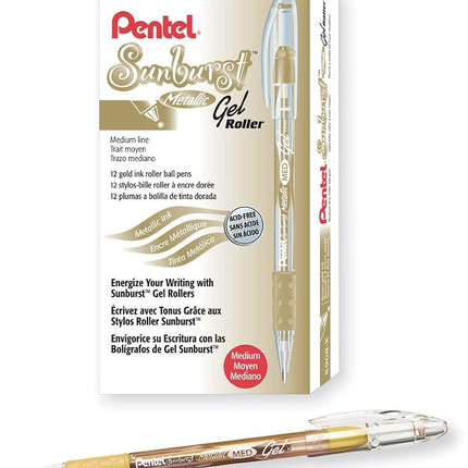 PENTEL SUNBURST GOLD METALLIC PEN