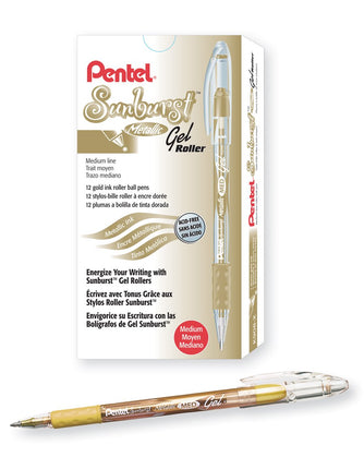 PENTEL SUNBURST GOLD METALLIC PEN
