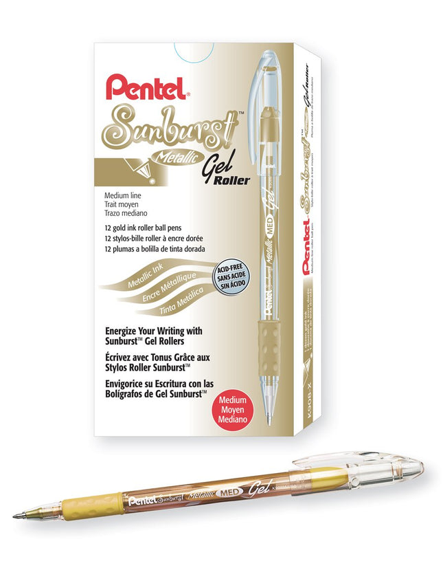 PENTEL SUNBURST GOLD METALLIC PEN