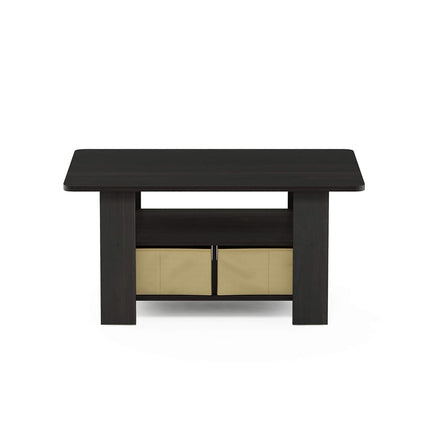 Furinno ANDREY Coffee Table with Storage and Bin Drawer, Espresso