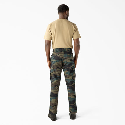 Pantalón cargo de sarga elástica recta regular para hombre Dickies, camuflaje verde cazador, 34 32, camuflaje verde cazador, 34W x 32L
