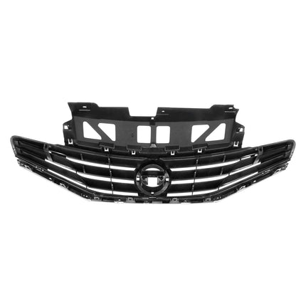 DNA MOTORING OE Style Horizontal Slats Grille Grill Compatible with 14-16 Nissan Versa, Painted Gray w/Chrome Moulding, OEM-GR-NI1200257