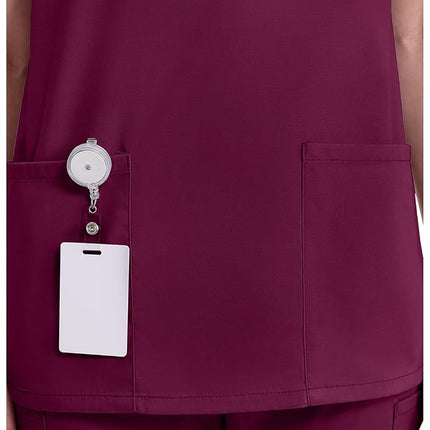 Dickies Women's medical scrubs shirts, Wine, L UK