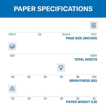 Papel de copia multiuso Hammermill 105023 Copy Plus 92 de brillo 20lb 11 x 17 blanco 500 hojas