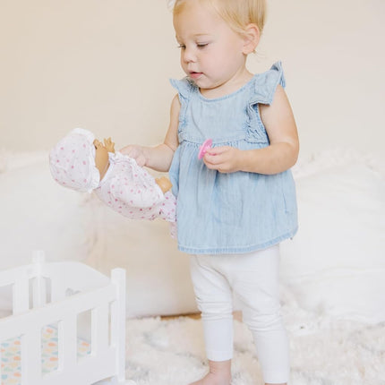 Melissa & Doug Mine to Love Wooden Play Cradle for Dolls, Stuffed Animals - White (10.2�H x 18.8�W x 20.7�L Assembled)
