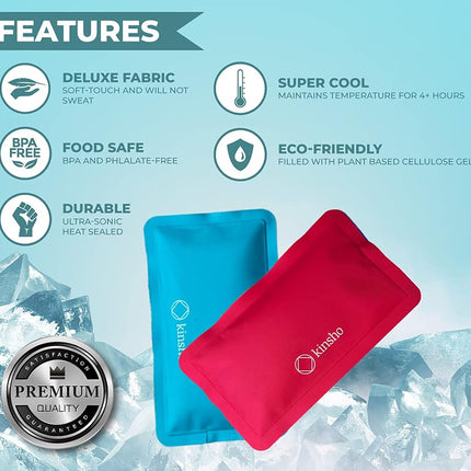 Ice Pack for Lunch Box, Kids Bag and Bento Boxes, Reusable and Refreezable Soft Slim Pouches for Travel, School, Work or Camping, Long Lasting Cold, Flexible | (Pink Turquoise)…