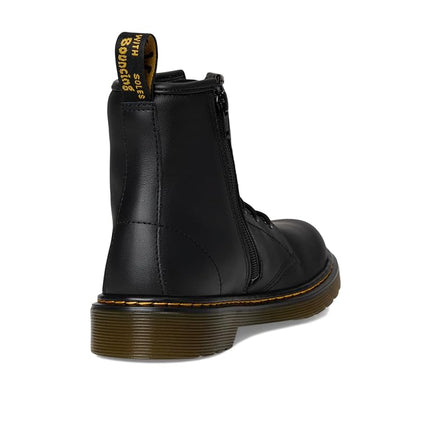 Bottes en cuir noir Dr.Martens Youth Delaney à 8 œillets, taille 5 M US Garçons / 6 US
