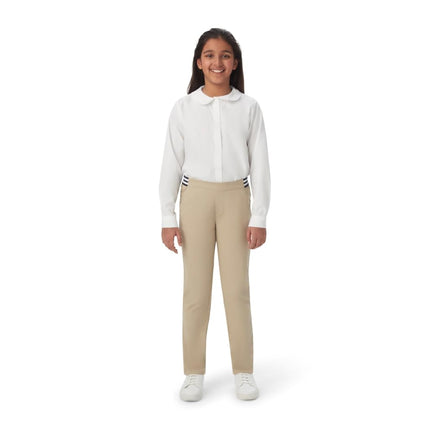French Toast Girls Pull On Skinny Fit Stretch Pants with Elastic Waist and Pockets, School Uniform for Kids, Khaki, 14-15 Plus
