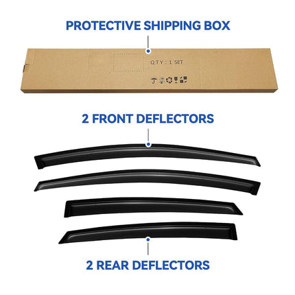 Window Visors Rain Guards Shield for 2012-2018 Ford Focus Sedan, Out-Channel Window Vent Wind Deflectors Visors Shades for 12-18 Focus (Not for Focus RS & ST)