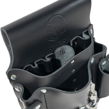 Pocket Tool Pouch, Leather, Tunnel Loop Belt Connection, Black