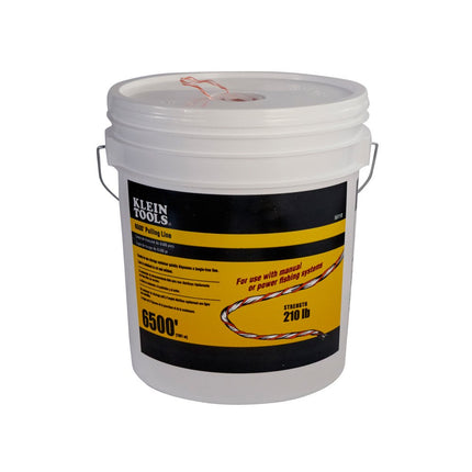 Klein Tools 56110 Poly Pull Line, Pull String for Light Duty Cable, Orange/White, 6500-Foot