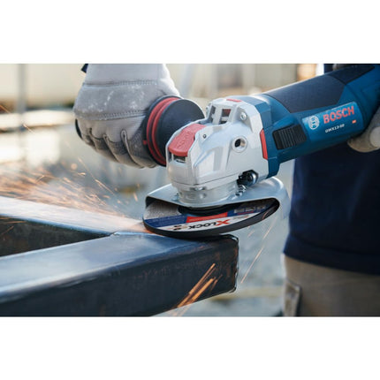 BOSCH GWX27LM450 4-1/2 In. x 1/4 In. X-LOCK Metal Grinding Abrasive Wheel 30 Grit Compatible with 7/8 In. Arbor Type 27 for Applications in Metal Grinding