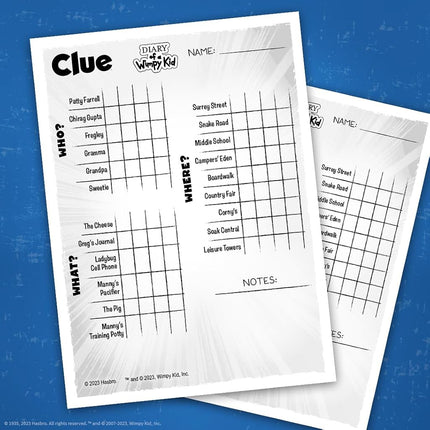 CLUE: Diary of a Wimpy Kid | Solve the Mystery in This Collectible Clue Game Featuring Characters & Locations from the Popular Book Series Diary of a Wimpy Kid | Officially-Licensed Diary of a Wimpy