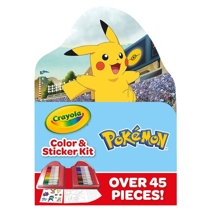 Crayola Pokemon Art Kit for Kids (45pcs), Pokemon Coloring Book Pages & Stickers, Christmas Gifts for Grandkids, DIY Craft Kit for Girls & Boys, Ages 4+