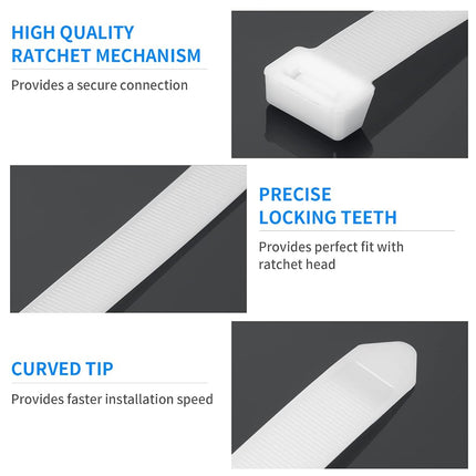 Armpow 40 inch White Zip Ties Heavy Duty 15 PCS, 440 LBS Ultra Exclusive Strong Plastic Wire Ties, Large Cable Ties Extra Long Tie Wraps, Indoor and Outdoor UV Resistant