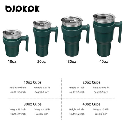BJPKPK Tumbler with Handle and Straw 30 oz Insulated Tumbler with Lid Stainless Steel Coffee Cups Travel Mug,Army Green