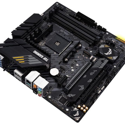 ASUS TUF Gaming B550M-PLUS, AMD B550 (Ryzen AM4) Micro ATX Motherboard (PCIe 4.0, Dual M.2, 10 DrMOS, DDR4 4400, 6, 2.5 Gb Ethernet, HDMI, DP, USB 3.2 Gen 2 Type-A and C, Aura Sync)