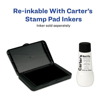 Avery Carter's Felt Stamp Pad, 2.75 x 4.25 Inches, Black, 12 Pack (21081)