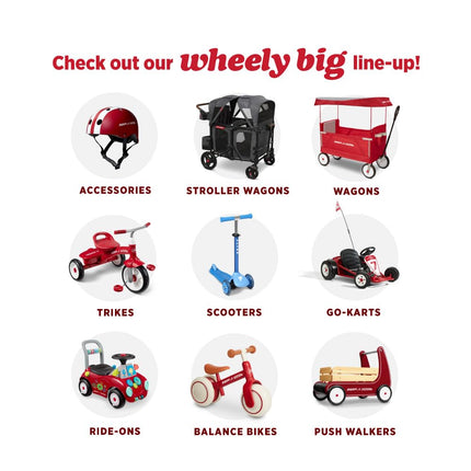 Radio Flyer Pedal & Push 4-in-1 Stroll ' N Trike®, Red Tricycle, for Toddlers Ages 1-5 (Amazon Exclusive), Toddler Bike