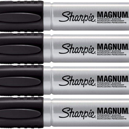 Sharpie Pro Magnum Professional Permanent Marker, Oversized Chisel Tip, Black Ink, Pack of 4