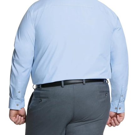 Kenneth Cole Men's Solid Dress Shirts, Aqua, 17"-17.5" Neck 32"-33" Sleeve