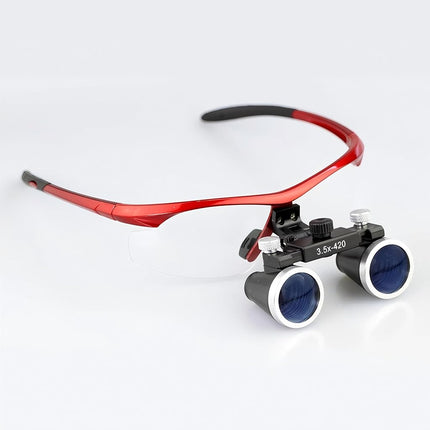 Dental Surgical Loupe 3.5x Working Distance 360-460mm Burgundy Sport Frame